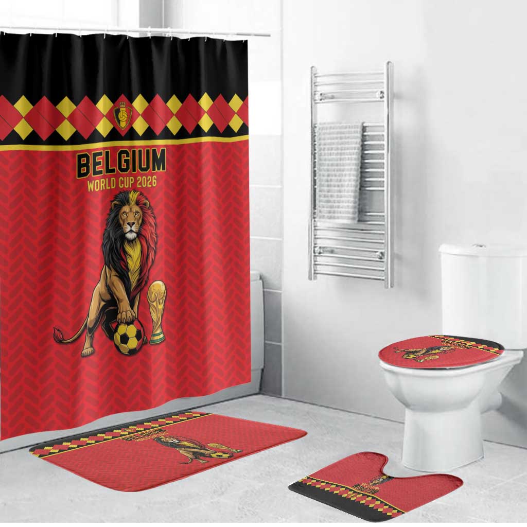 World Football 2026 Belgium Bathroom Set Belgian Lion Go Champions - Wonder Print Shop