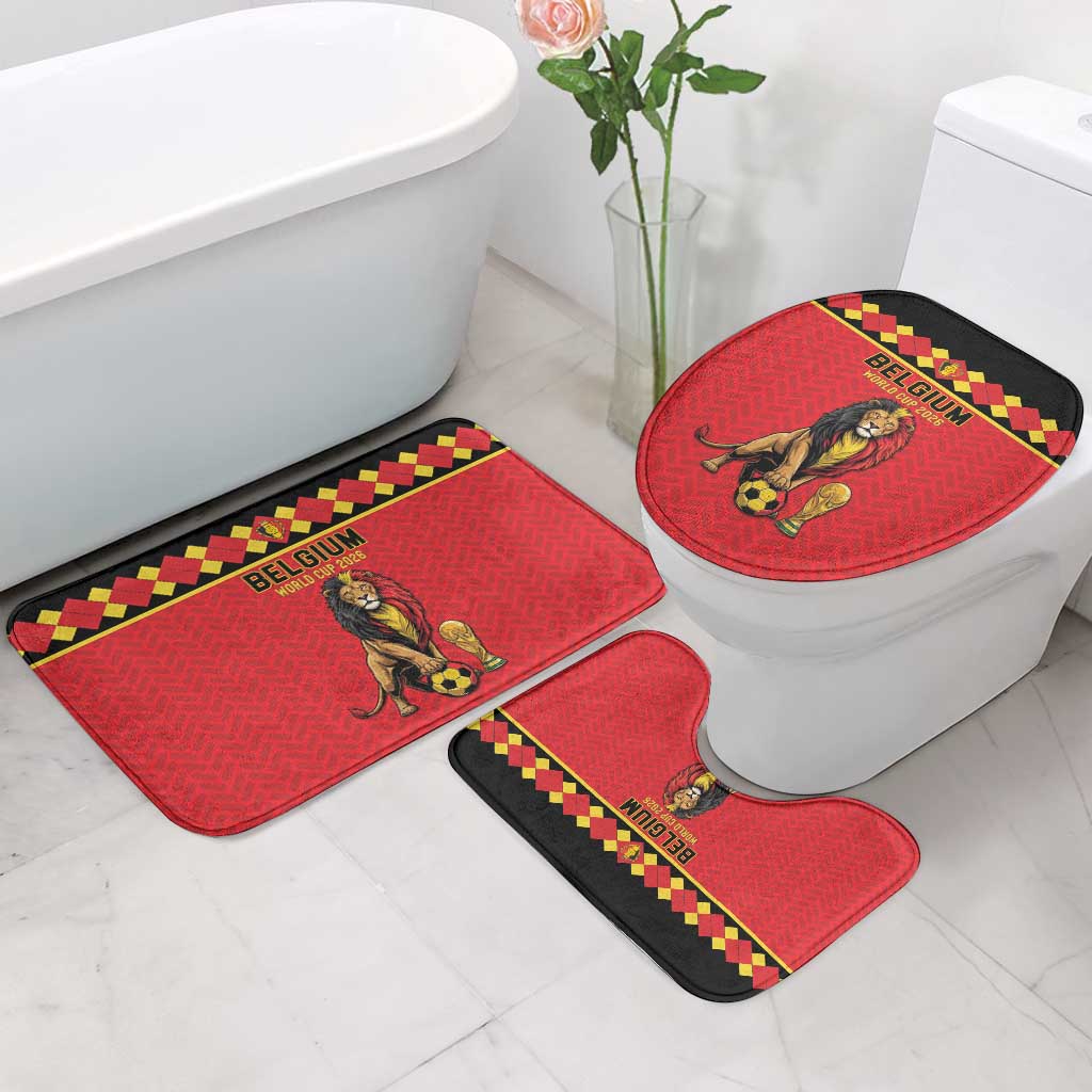 World Football 2026 Belgium Bathroom Set Belgian Lion Go Champions - Wonder Print Shop