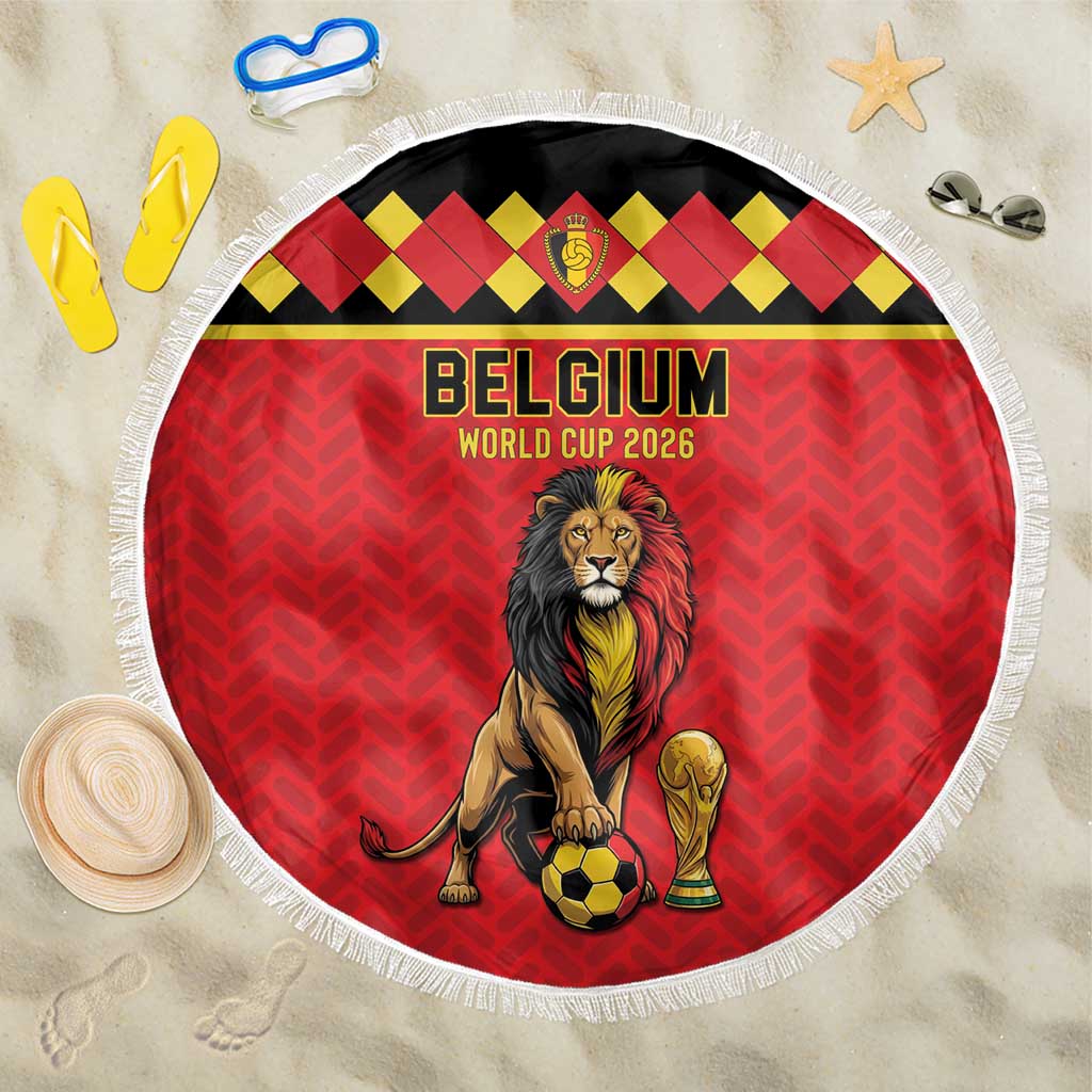 World Football 2026 Belgium Beach Blanket Belgian Lion Go Champions - Wonder Print Shop