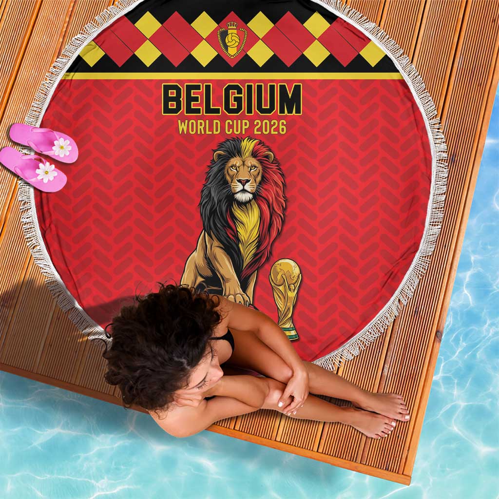 World Football 2026 Belgium Beach Blanket Belgian Lion Go Champions - Wonder Print Shop