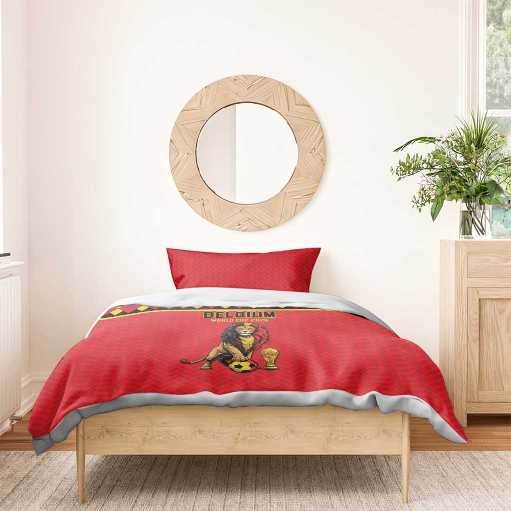 World Football 2026 Belgium Bedding Set Belgian Lion Go Champions - Wonder Print Shop