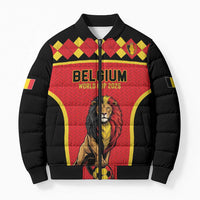 Custom World Football 2026 Belgium Bomber Puffer Jacket Belgian Lion Go Champions - Wonder Print Shop