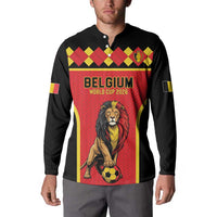 Custom World Football 2026 Belgium Button Sweatshirt Belgian Lion Go Champions - Wonder Print Shop