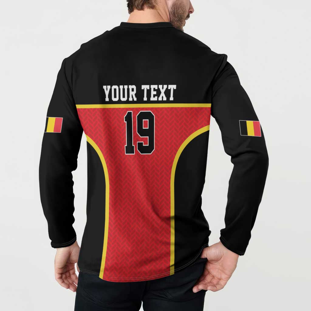 Custom World Football 2026 Belgium Button Sweatshirt Belgian Lion Go Champions - Wonder Print Shop