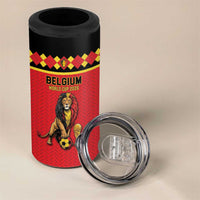 Custom World Football 2026 Belgium 4 in 1 Can Cooler Tumbler Belgian Lion Go Champions - Wonder Print Shop