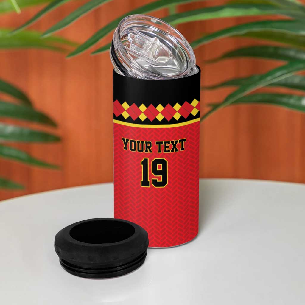Custom World Football 2026 Belgium 4 in 1 Can Cooler Tumbler Belgian Lion Go Champions - Wonder Print Shop