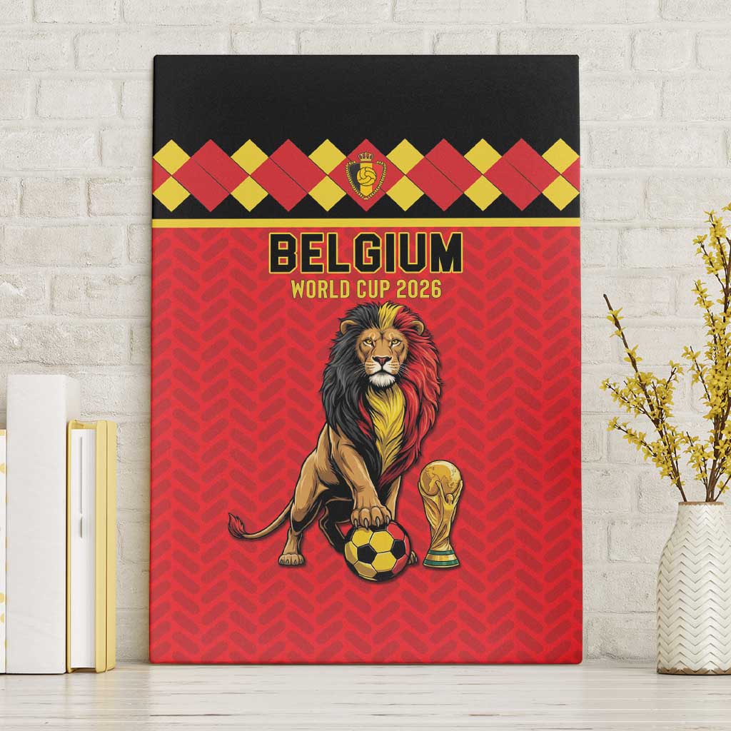 World Football 2026 Belgium Canvas Wall Art Belgian Lion Go Champions - Wonder Print Shop