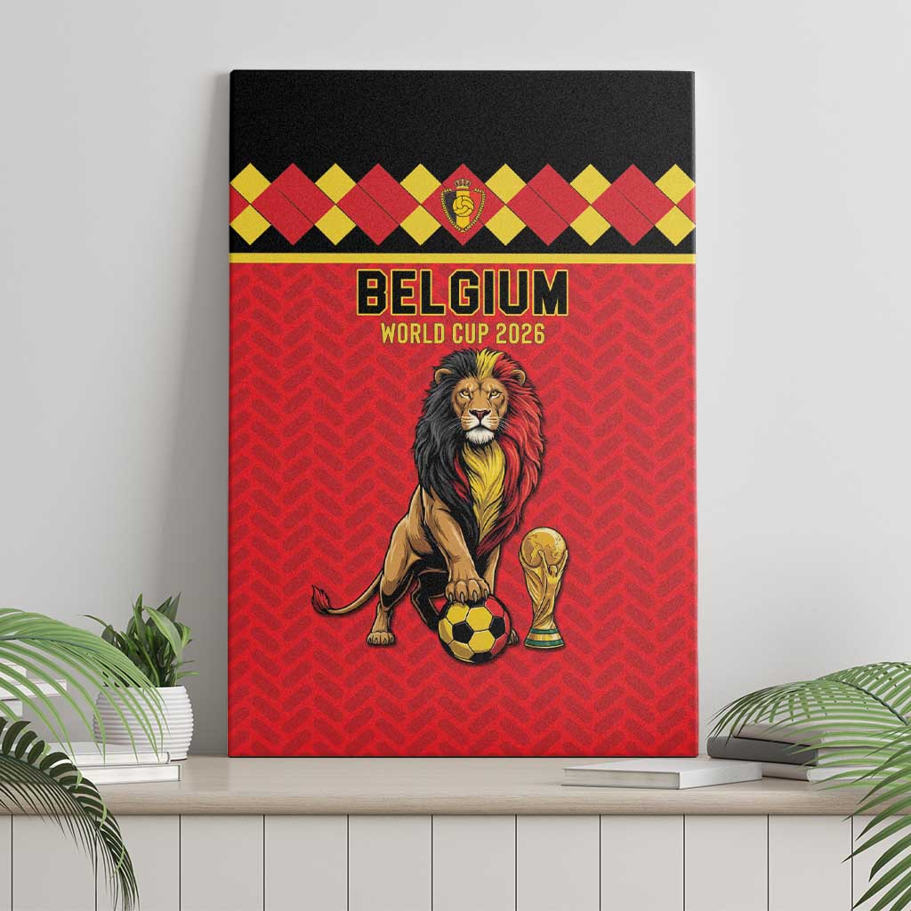 World Football 2026 Belgium Canvas Wall Art Belgian Lion Go Champions - Wonder Print Shop