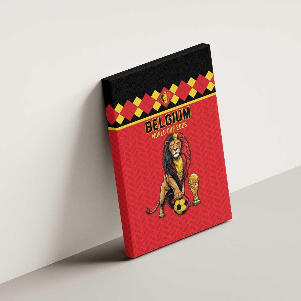 World Football 2026 Belgium Canvas Wall Art Belgian Lion Go Champions - Wonder Print Shop