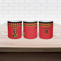 Custom World Football 2026 Belgium Ceramic Mug Belgian Lion Go Champions - Wonder Print Shop
