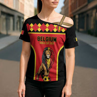 Custom World Football 2026 Belgium Cross Shoulder Shirt Belgian Lion Go Champions - Wonder Print Shop