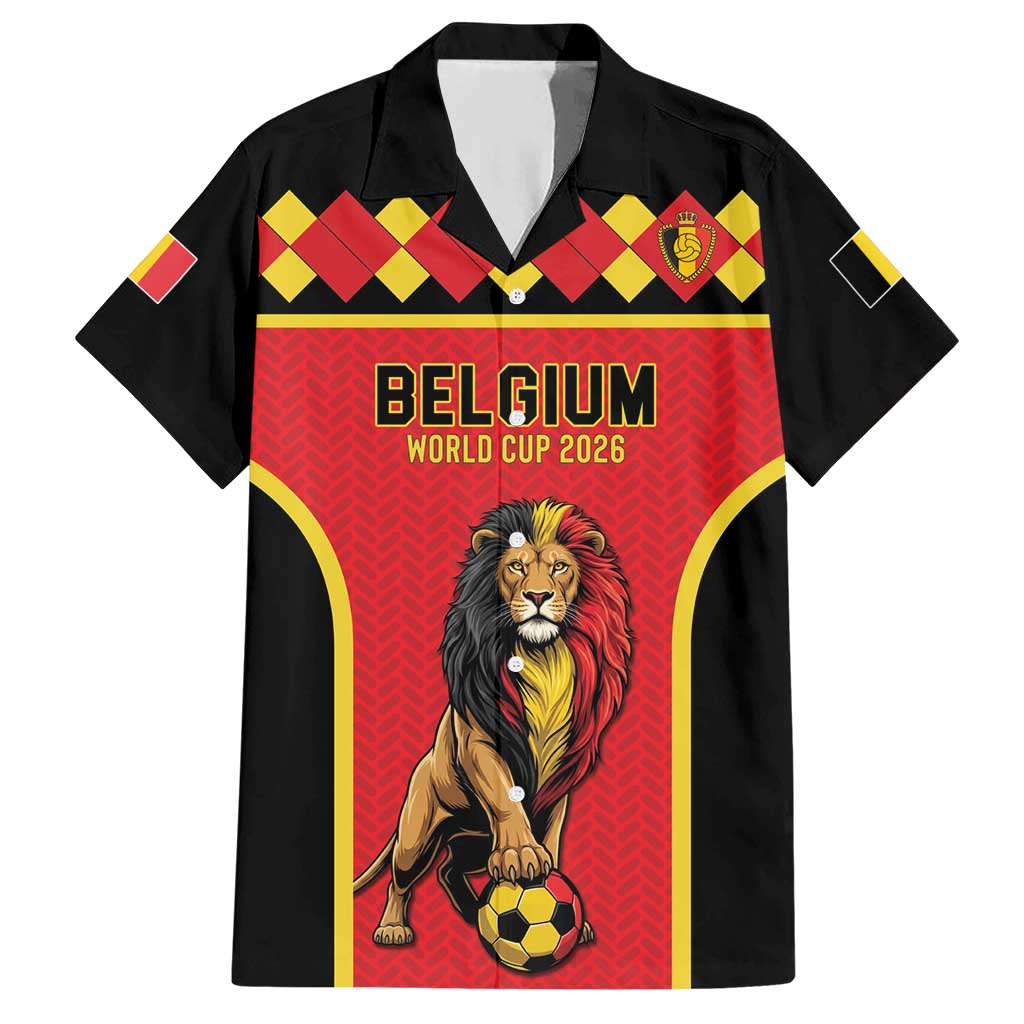 Custom World Football 2026 Belgium Hawaiian Shirt Belgian Lion Go Champions - Wonder Print Shop