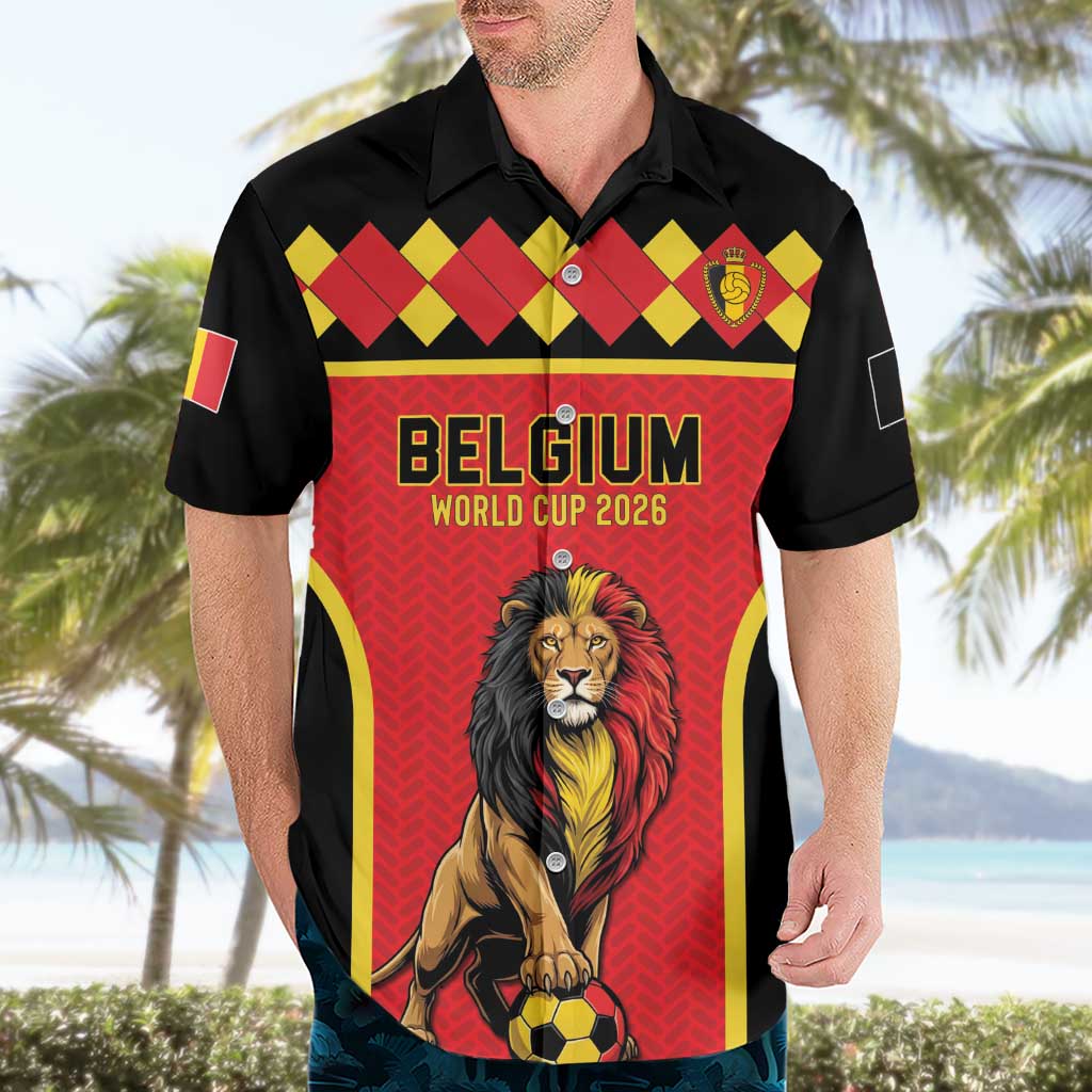 Custom World Football 2026 Belgium Hawaiian Shirt Belgian Lion Go Champions - Wonder Print Shop