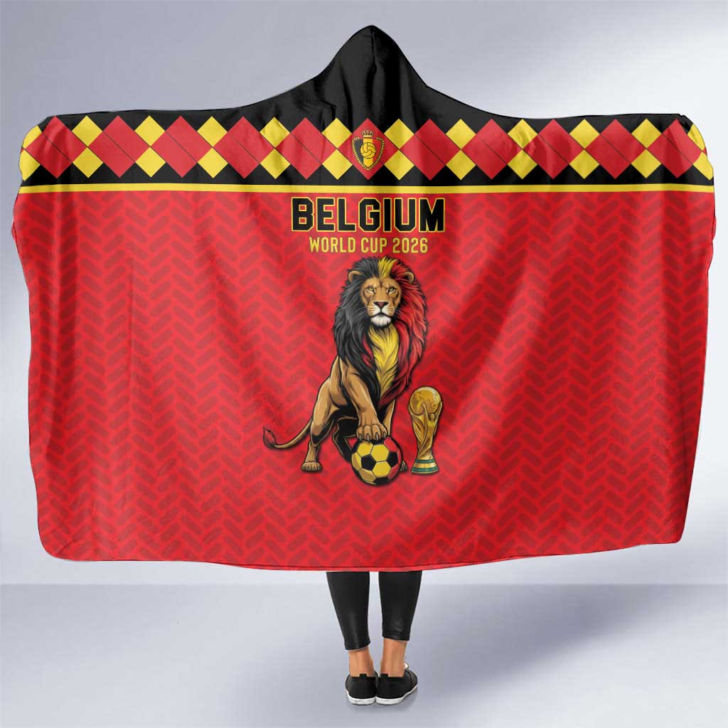World Football 2026 Belgium Hooded Blanket Belgian Lion Go Champions - Wonder Print Shop
