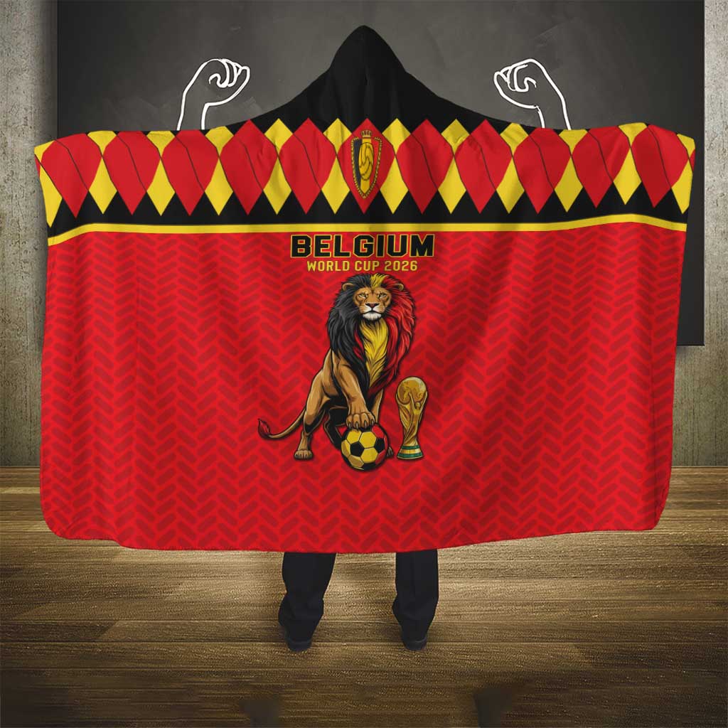 World Football 2026 Belgium Hooded Blanket Belgian Lion Go Champions - Wonder Print Shop