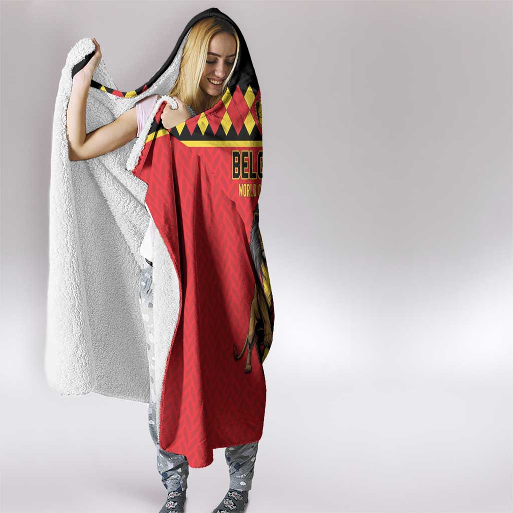 World Football 2026 Belgium Hooded Blanket Belgian Lion Go Champions - Wonder Print Shop