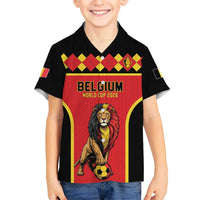 Custom World Football 2026 Belgium Kid Hawaiian Shirt Belgian Lion Go Champions - Wonder Print Shop