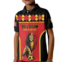 Custom World Football 2026 Belgium Kid Polo Shirt Belgian Lion Go Champions - Wonder Print Shop