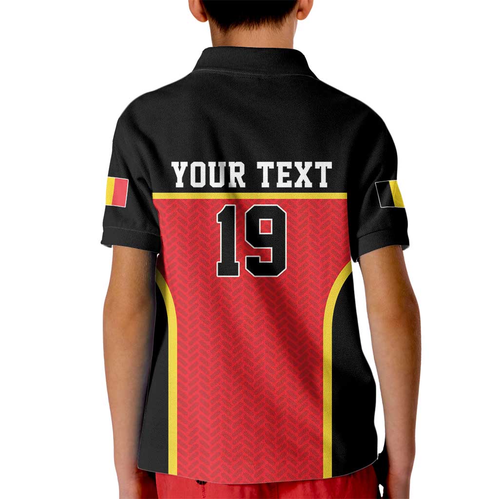Custom World Football 2026 Belgium Kid Polo Shirt Belgian Lion Go Champions - Wonder Print Shop