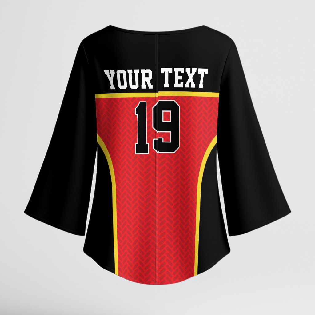 Custom World Football 2026 Belgium Kimono Sleeve Blouse Belgian Lion Go Champions - Wonder Print Shop