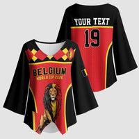 Custom World Football 2026 Belgium Kimono Sleeve Blouse Belgian Lion Go Champions - Wonder Print Shop
