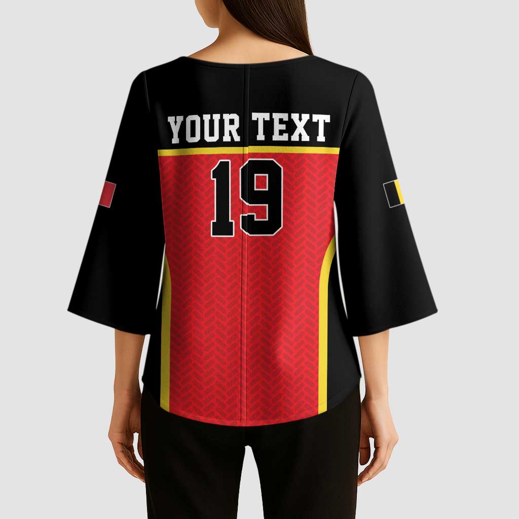 Custom World Football 2026 Belgium Kimono Sleeve Blouse Belgian Lion Go Champions - Wonder Print Shop