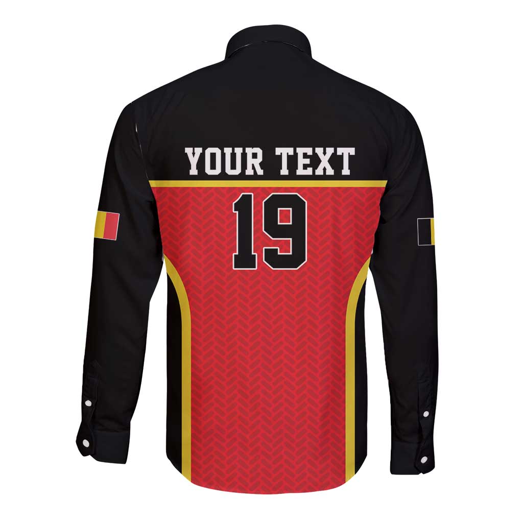 Custom World Football 2026 Belgium Long Sleeve Button Shirt Belgian Lion Go Champions - Wonder Print Shop