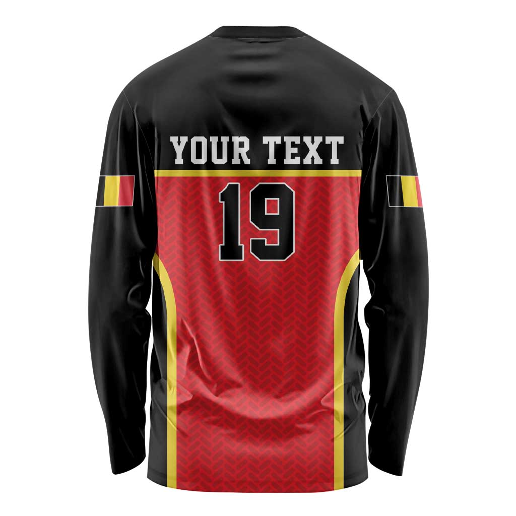 Custom World Football 2026 Belgium Long Sleeve Shirt Belgian Lion Go Champions - Wonder Print Shop