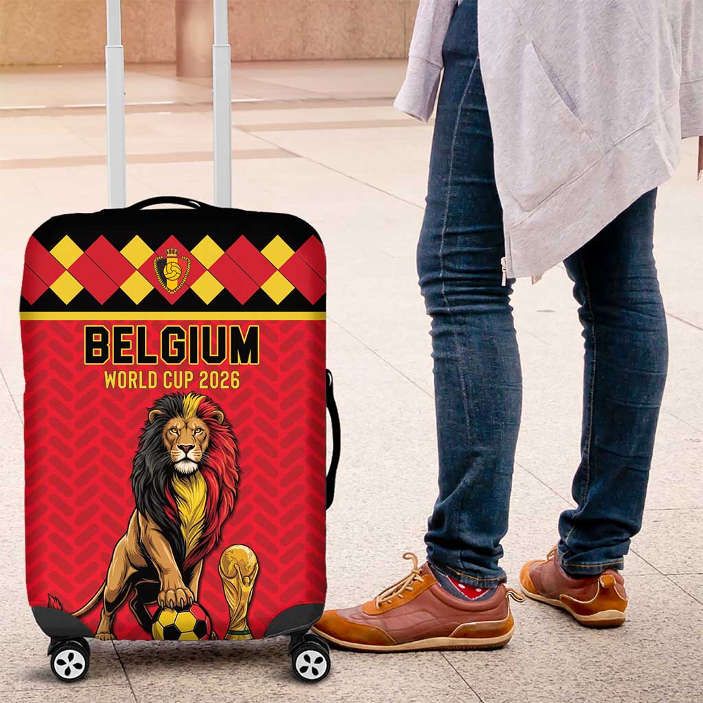 World Football 2026 Belgium Luggage Cover Belgian Lion Go Champions - Wonder Print Shop