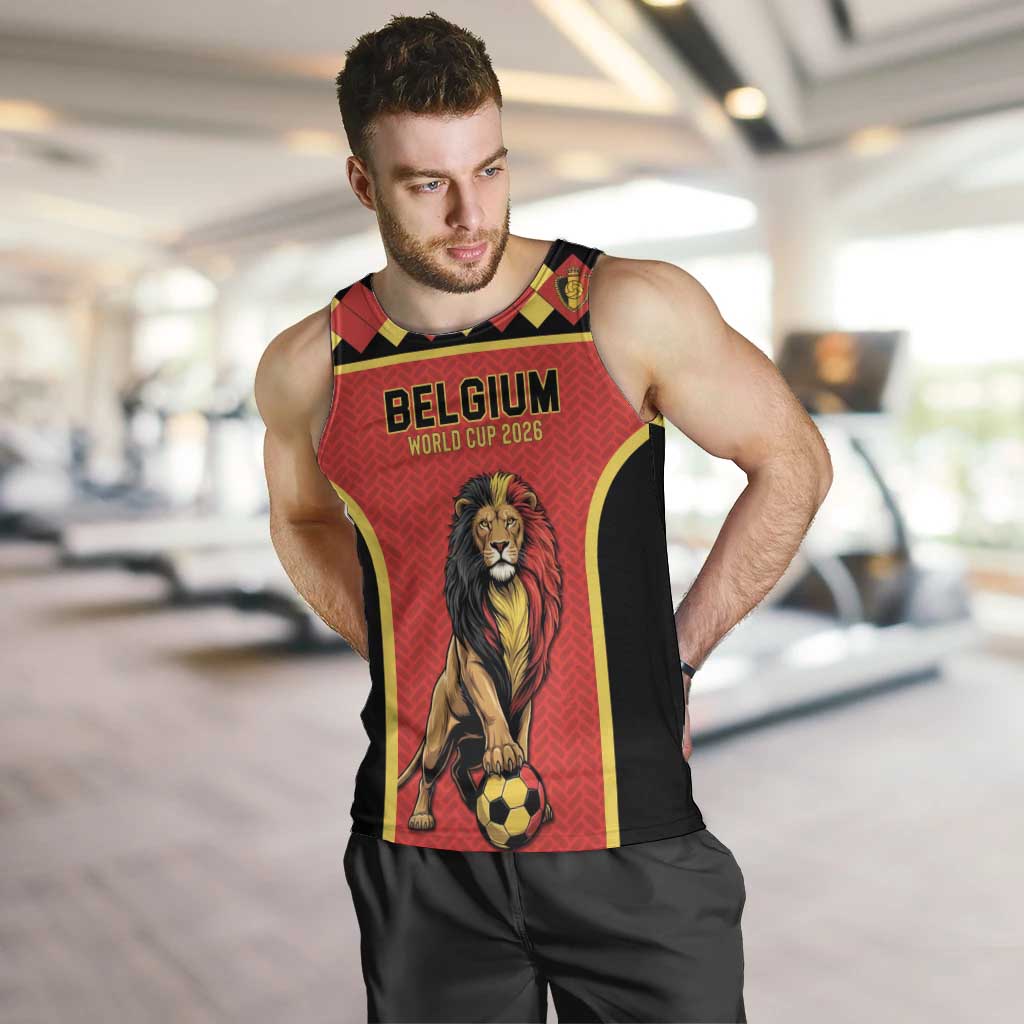 Custom World Football 2026 Belgium Men Tank Top Belgian Lion Go Champions - Wonder Print Shop