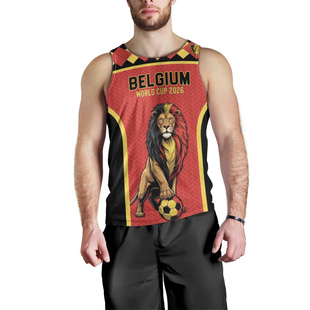 Custom World Football 2026 Belgium Men Tank Top Belgian Lion Go Champions - Wonder Print Shop