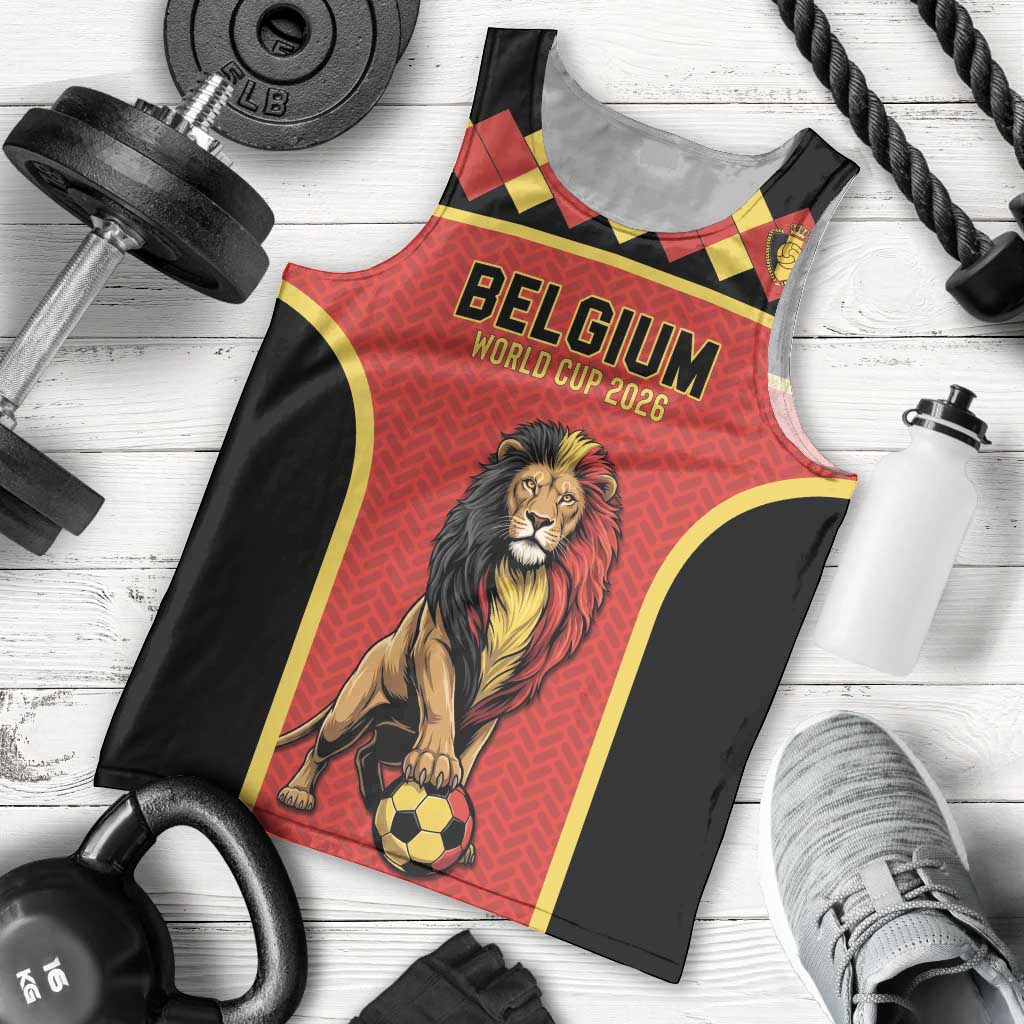 Custom World Football 2026 Belgium Men Tank Top Belgian Lion Go Champions - Wonder Print Shop
