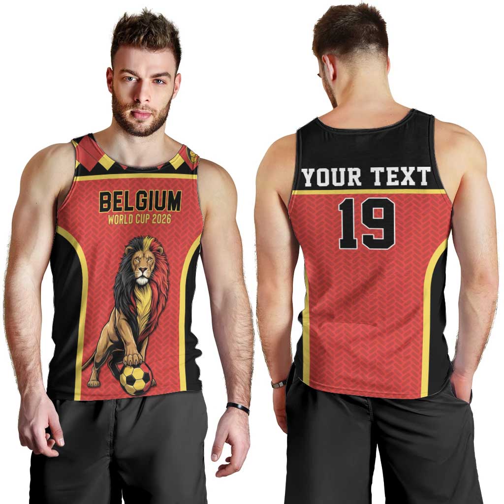 Custom World Football 2026 Belgium Men Tank Top Belgian Lion Go Champions - Wonder Print Shop