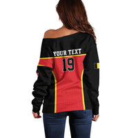 Custom World Football 2026 Belgium Off Shoulder Sweater Belgian Lion Go Champions - Wonder Print Shop