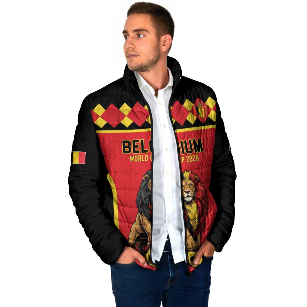 Custom World Football 2026 Belgium Padded Jacket Belgian Lion Go Champions - Wonder Print Shop