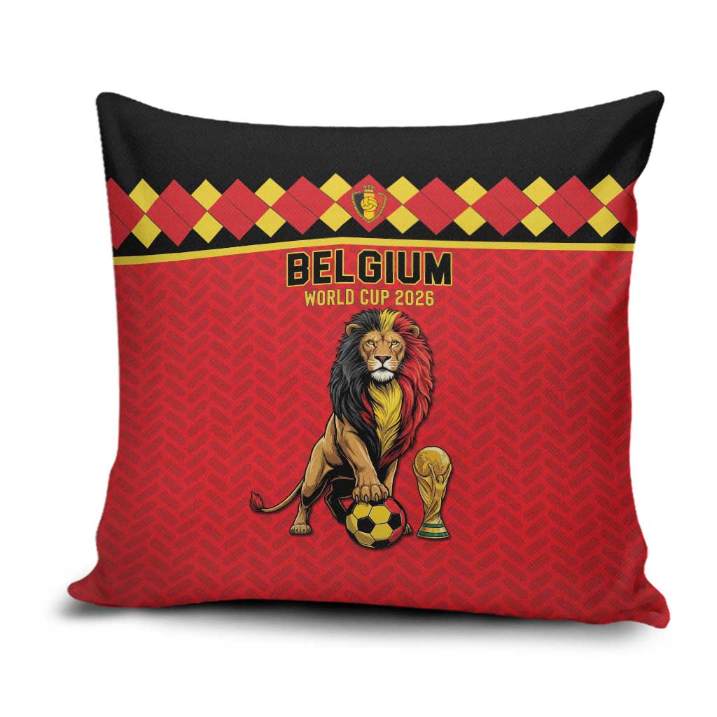 World Football 2026 Belgium Pillow Cover Belgian Lion Go Champions - Wonder Print Shop