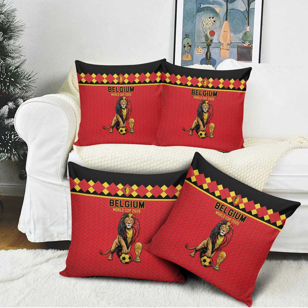 World Football 2026 Belgium Pillow Cover Belgian Lion Go Champions - Wonder Print Shop