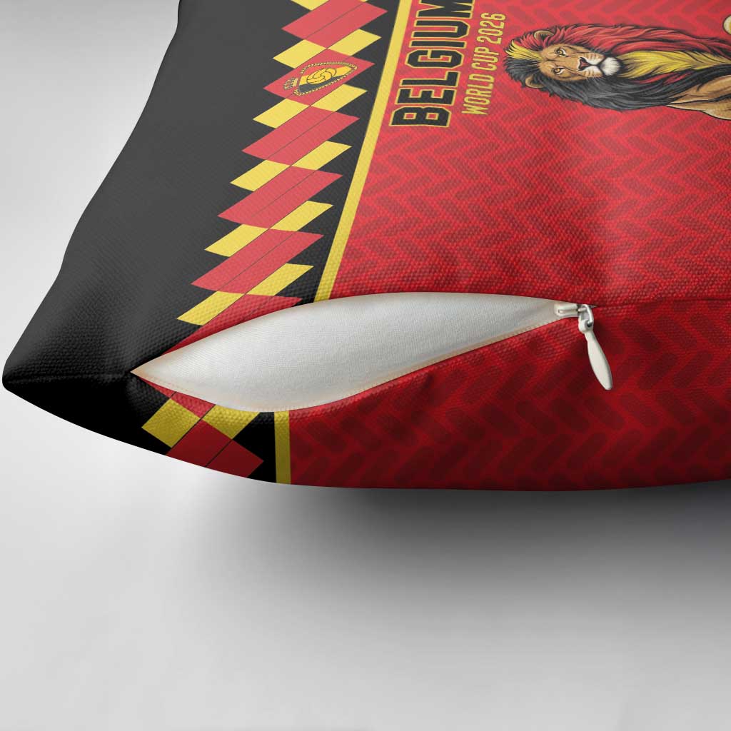 World Football 2026 Belgium Pillow Cover Belgian Lion Go Champions - Wonder Print Shop