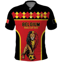 Custom World Football 2026 Belgium Polo Shirt Belgian Lion Go Champions - Wonder Print Shop