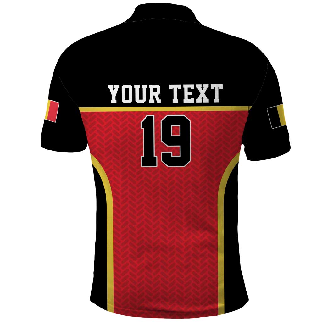 Custom World Football 2026 Belgium Polo Shirt Belgian Lion Go Champions - Wonder Print Shop