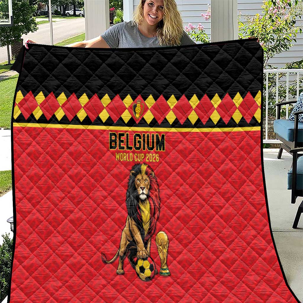 World Football 2026 Belgium Quilt Belgian Lion Go Champions - Wonder Print Shop