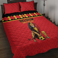 World Football 2026 Belgium Quilt Bed Set Belgian Lion Go Champions - Wonder Print Shop