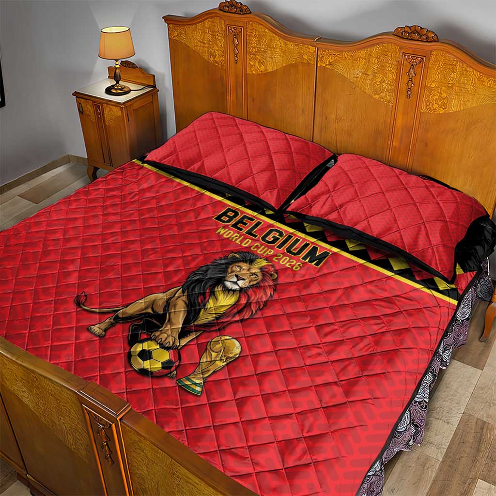 World Football 2026 Belgium Quilt Bed Set Belgian Lion Go Champions - Wonder Print Shop