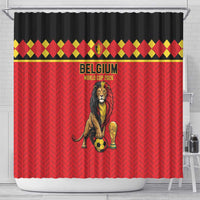 World Football 2026 Belgium Shower Curtain Belgian Lion Go Champions - Wonder Print Shop