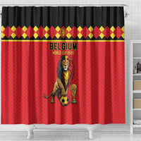 World Football 2026 Belgium Shower Curtain Belgian Lion Go Champions - Wonder Print Shop