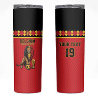 Custom World Football 2026 Belgium Skinny Tumbler Belgian Lion Go Champions - Wonder Print Shop