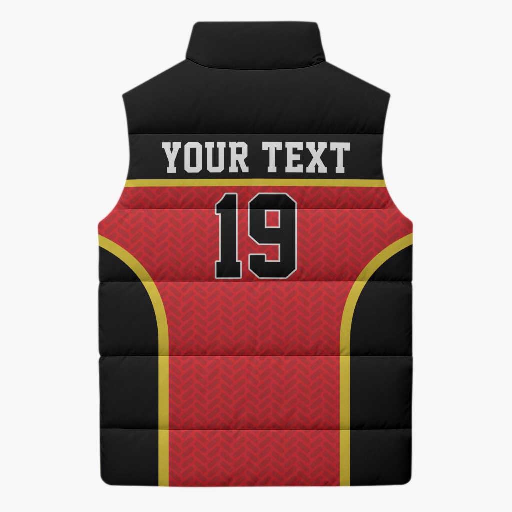 Custom World Football 2026 Belgium Sleeveless Puffer Jacket Belgian Lion Go Champions - Wonder Print Shop