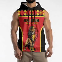 Custom World Football 2026 Belgium Sleeveless Zip Hoodie Belgian Lion Go Champions - Wonder Print Shop