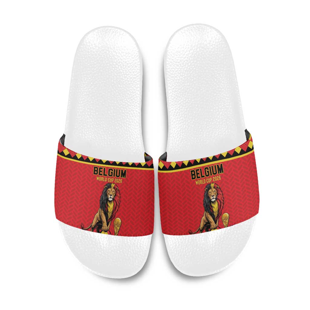 World Football 2026 Belgium Slide Sandals Belgian Lion Go Champions - Wonder Print Shop