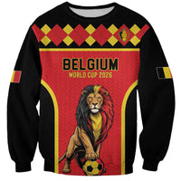 Custom World Football 2026 Belgium Sweatshirt Belgian Lion Go Champions - Wonder Print Shop